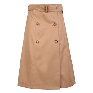 Burberry Brown Flared-Cut Midi Skirt - NWT